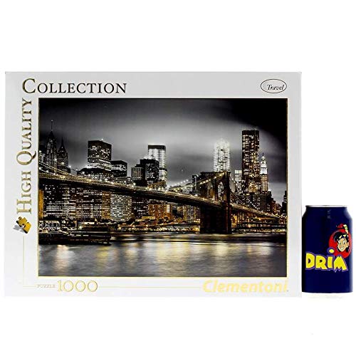 Clementoni- New York Skyline Los Pingüinos De Madagascar Puzzle, 1000 Piezas, Multicolor (8005125393664)