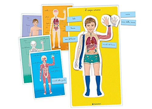 Clementoni- Sapientino Montessori 3 años, Juego Educativo Cuerpo Humano, anatomía y Desarrollo lenguaje – Fabricado en Italia, Multicolor (16373)