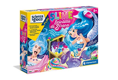 Clementoni Scintillii di Ciencia Lab chispas de Sirena – Laboratorio Slime, Juego científico para niños de 8 años, Multicolor (19233)