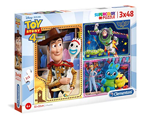 Clementoni Supercolor Disney 25242 Puzzle-Toy Story 4 - 3 x 48 Piezas, Multicolor