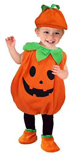 Cloudkids - Disfraz Halloween Disfraz de Calabaza Mono Niños Cosplay Vestido para Carnaval Navidad Fiesta Ropa con Sombrero Zapatos