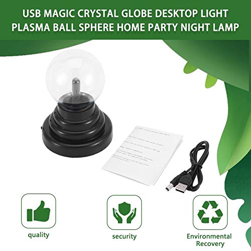 Cloverclover USB Magic Crystal Globe Desktop Light Plasma Ball Sphere Home Party Night Lamp