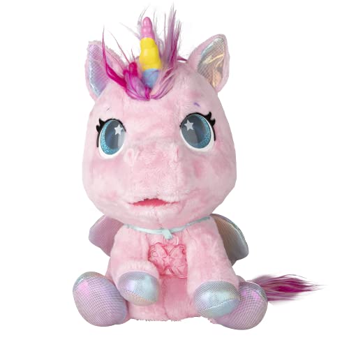 Club Petz Baby Unicorn - Peluche interactivo de poney rosa que se transforma en un unicornio mágico, 35 sonidos y reacciones; + 9 accesorios y sorpresas; peluche y juguete ideal para niños de 18 meses