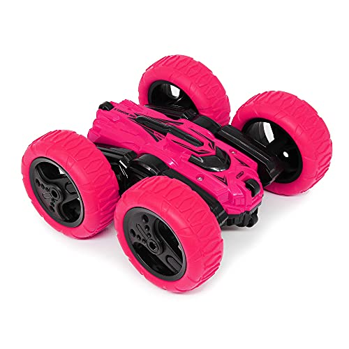 CMJ RC Cars 360 Spin Attack Stunt RC Car Electric Race Stunt Car, doble cara 360 ° Rolling Rotation RC 4WD High Speed ​​Off Road para 3 4 5 6 7 8-12 años de edad juguetes para niños (rosa)