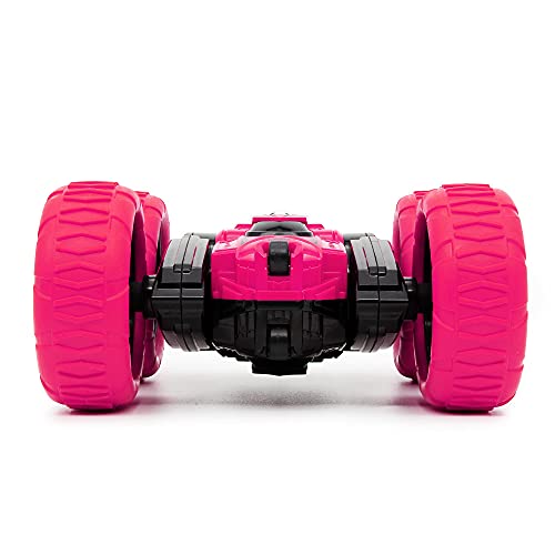 CMJ RC Cars 360 Spin Attack Stunt RC Car Electric Race Stunt Car, doble cara 360 ° Rolling Rotation RC 4WD High Speed ​​Off Road para 3 4 5 6 7 8-12 años de edad juguetes para niños (rosa)