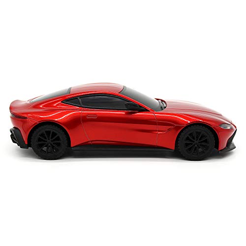 CMJ RC Cars Coche de Control Remoto con Licencia Oficial Aston Martin Vantage de 1:24 Escala roja