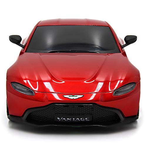 CMJ RC Cars Coche de Control Remoto con Licencia Oficial Aston Martin Vantage de 1:24 Escala roja