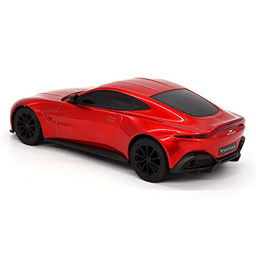 CMJ RC Cars Coche de Control Remoto con Licencia Oficial Aston Martin Vantage de 1:24 Escala roja