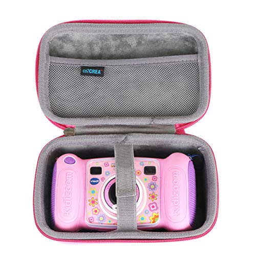 co2CREA Viajar Llevar Fundas Estuche Case para VTech Kidizoom Duo 5.0 cámara de Fotos Digital（Case Only） (Rosado)