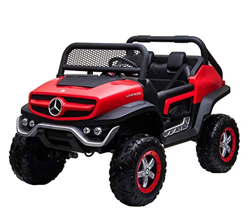 Coche Mercedes Benz UNIMOG para NIÑOS DE BATERÍA 12V-Rojo