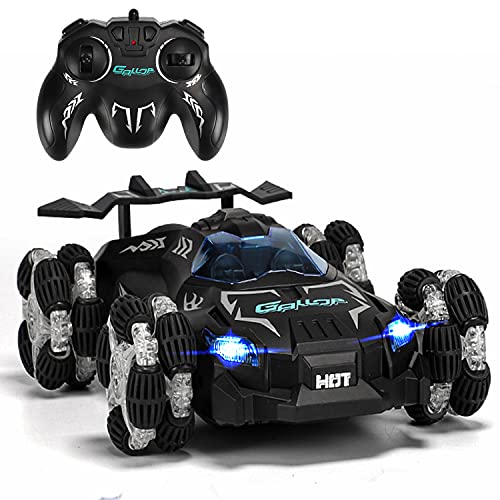 Coche Teledirigido para Niños, BMSARE 2,4GHz Coche Teledirigidos con Luz LED, 360° Rociar Deriva Coche con Batería Recargable, 4x4 Alta Velocidad 20km/h RC Coche para Niños Regalo Cumpleaños