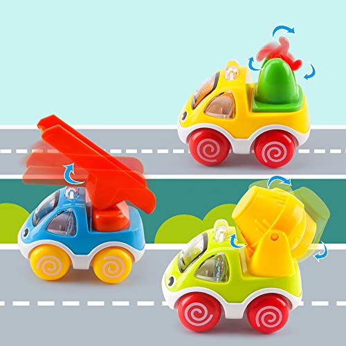 Coches Juguete para Bebes 1 Año, AmyBenton Conjunto de Vehículos para Niños 1 2 3 Años(Pull Back Car Toy, 6 PCS