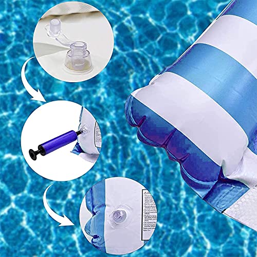 Colchoneta Piscina, Multifuncional 4 en 1 Verano Hamaca Piscina, Plegable Portátil Colchonetas Piscina para Adultos, Hamaca Flotante Piscina te da un Verano Fresco (Azul Oscuro, Rojo Rosa)