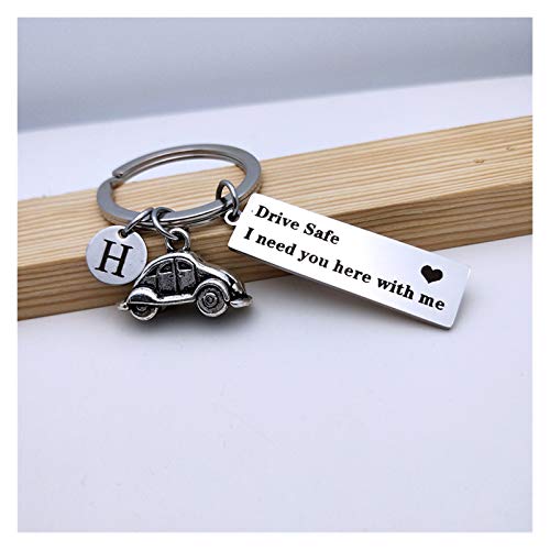 Colgante Llavero Custom Initial A-Z Letras Aeroplano Key Chain Drive Safe Fly Safe Keychain Parejas Hombres Boyfriend Ajuste de Vuelo Regalo Llavero (Color : Y, Gem Color : Drive Safe)