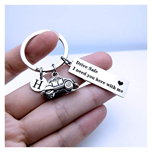 Colgante Llavero Custom Initial A-Z Letras Aeroplano Key Chain Drive Safe Fly Safe Keychain Parejas Hombres Boyfriend Ajuste de Vuelo Regalo Llavero (Color : Y, Gem Color : Drive Safe)