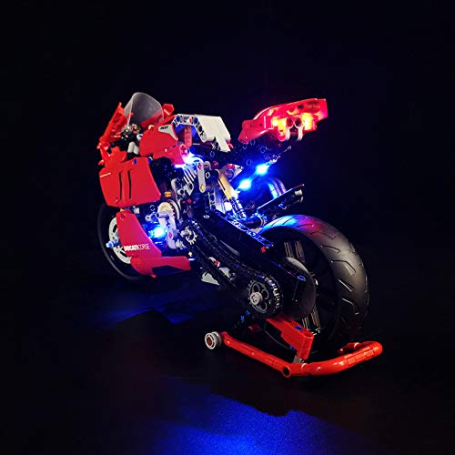 ColiCor Juego de luces para moto LEGO 42107 Technic Ducati Panigale V4 R, kit de iluminación LED compatible con LEGO 42107