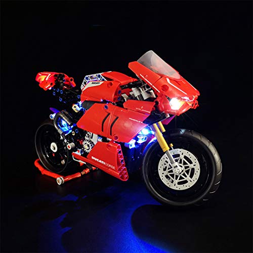 ColiCor Juego de luces para moto LEGO 42107 Technic Ducati Panigale V4 R, kit de iluminación LED compatible con LEGO 42107