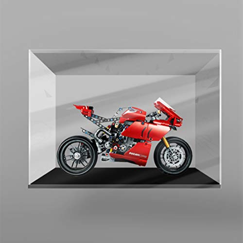 ColiCor Vitrina de Acrílica Display Case para Lego 42107 Technic Ducati Panigale V4 R Motocicleta, Caja de Exhibición a Prueba de Polvo Compatible con Lego 42107