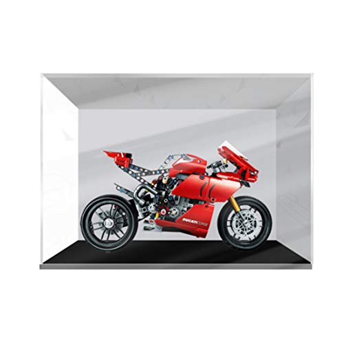 ColiCor Vitrina de Acrílica Display Case para Lego 42107 Technic Ducati Panigale V4 R Motocicleta, Caja de Exhibición a Prueba de Polvo Compatible con Lego 42107