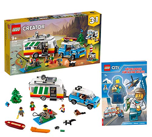 Collectix Lego 31108 Lego Creator 3 en 1 vacaciones de camping + Lego City, diversión para niños pequeños (cubierta blanda)