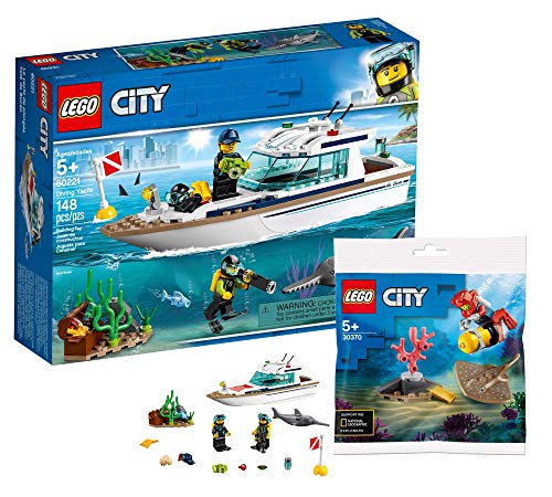 Collectix Lego 60221 Lego City - Juego de yate de buceo y buceador de aguas profundas Lego City 30370