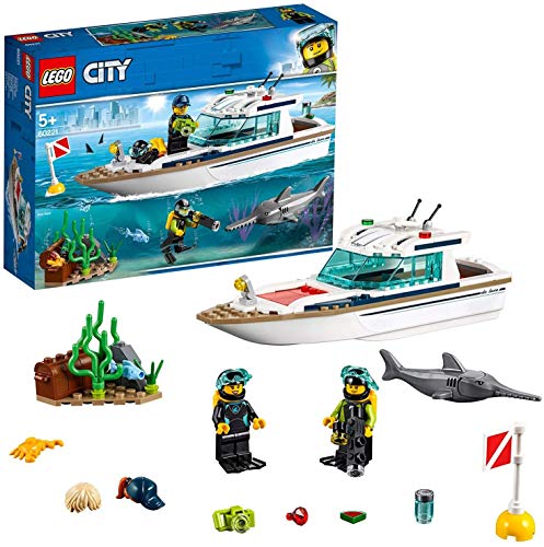 Collectix Lego City 60221 - Juego de yate de buceo y minisubmarino 60263 para exploradores marinos