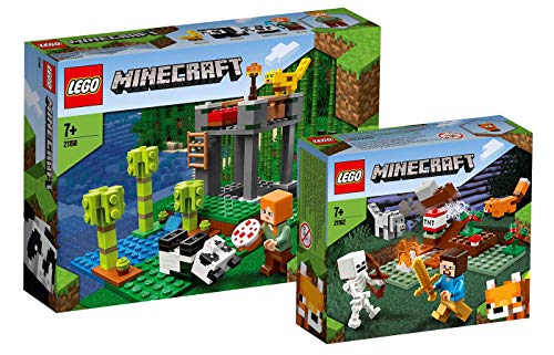 Collectix Lego Minecraft 21158 - Juego de mesa de jardín de panda y 21162 La aventura Taiga