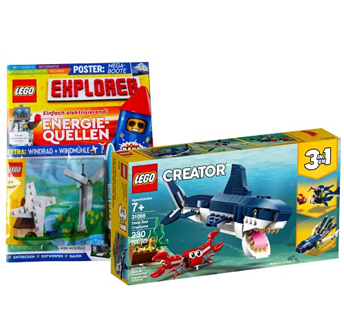 Collectix Lego Set Creator 3 en 1 - Juego de figuras de Lego (31088, incluye cuaderno Lego Explorer n.º 10, incluye bolsa de plástico con energía eólica 11952)