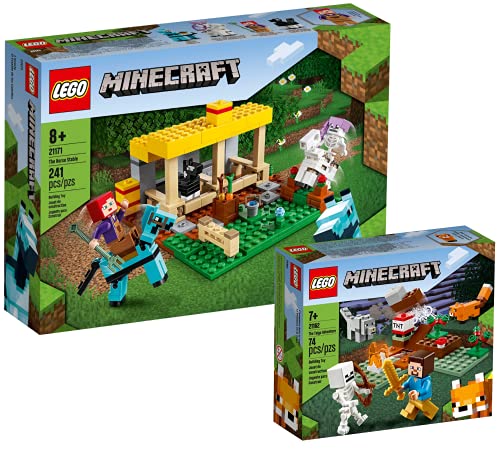 Collectix Lego Set - Minecraft Der Pferdestall 21171 + Minecraft Das Taiga-Abenteuer 21162