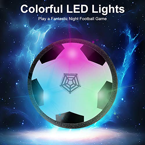 colmanda Air Soccer Fútbol, Juguetes Air Fútbol con Goal de Fútbol, Air Power Soccer Juguete Balón de Fútbol con Luces LED y Música, Air Football Kit para Niños Niñas Regalos Cumpleaños (A)