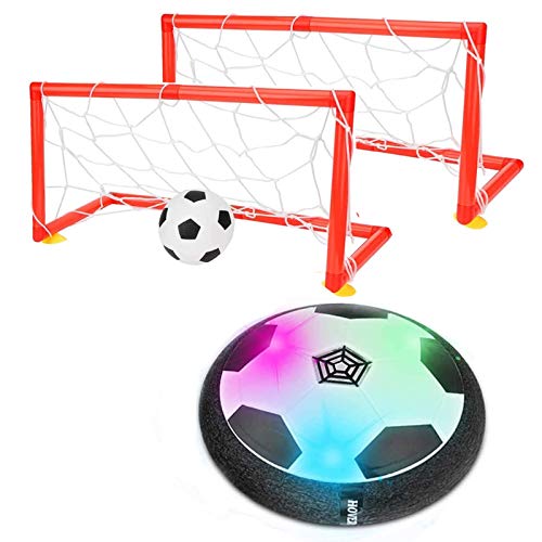 colmanda Air Soccer Fútbol, Juguetes Air Fútbol con Goal de Fútbol, Air Power Soccer Juguete Balón de Fútbol con Luces LED y Música, Air Football Kit para Niños Niñas Regalos Cumpleaños (A)