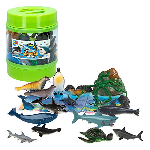 ColorBaby - Bote con animales marinos Animal World - 20 piezas