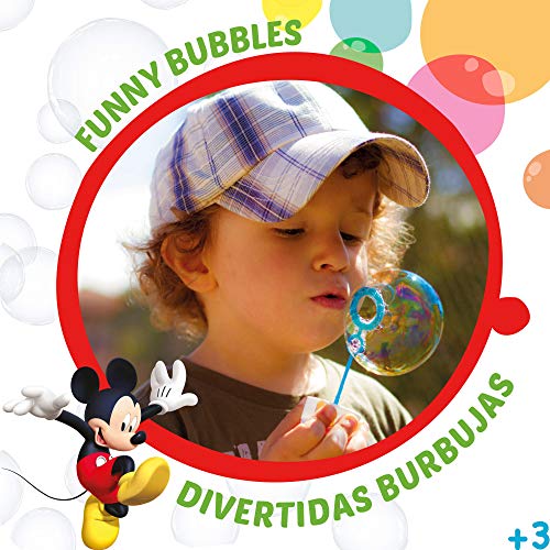 ColorBaby - Caja 36 pomperos, pompero Mickey Mouse, 60 ml, pomperos de jabón, pomperos infantiles, pomperos para niños cumpleaños, juguetes Mickey Mouse, Goofy, Pluto, Donald