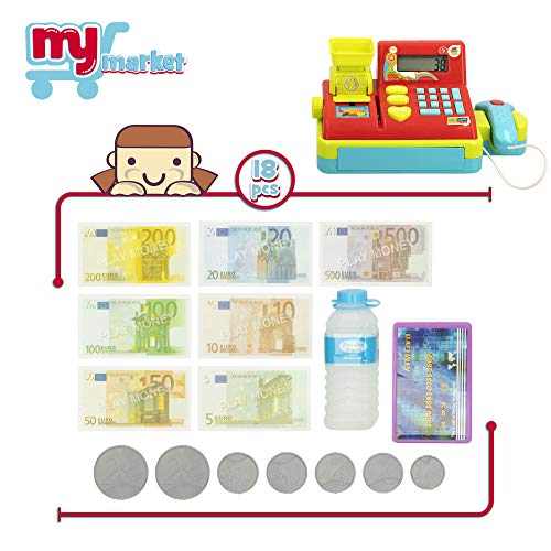 ColorBaby - Caja registradora con luz, sonido y calculadora my market (46589)