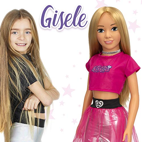 ColorBaby Las Ratitas Gisele y Claudia, Muñeca Gisele, Muñeca Grande 105 cm, Muñeca Oficial de Las Youtubers Las Ratitas, Muñeca Alta Gisele Ratitas, Juguetes niños 3 años