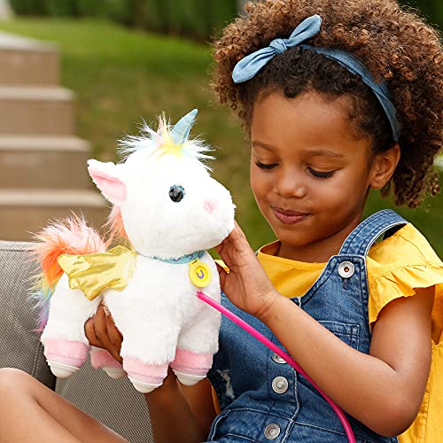 ColorBaby- Lucky Peluche, Sprint, Correa con Bomba de Aire, Andador, niñas Interactivo, Unicornio con Sonidos, A Partir de los 18 Meses, Incluye Pilas (46676), Multicolor