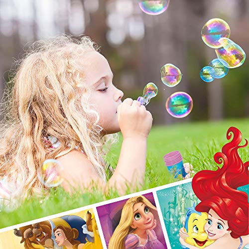 ColorBaby - Pack 36 pomperos infantiles, pomperos Princesas Disney, 60 ml, juguetes Princesas Disney, decoración cumpleaños, fiesta princesas, juguetes Disney