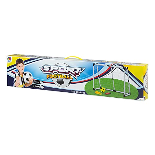 ColorBaby - Portería fútbol, Portería plegable, con balón Ø10,5 cm, hinchador, Portería fútbol niños jardín, 132x101x59 cm, 8 piquetas, Juegos de exterior, +6 años, CB Toys (40387)