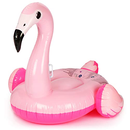 com-four® Animal Inflable de natación con diseño de Flamingo - Animal de baño para la Playa y la Piscina - colchón de Aire Flamenco - Isla de baño (Flamenco Rosa)