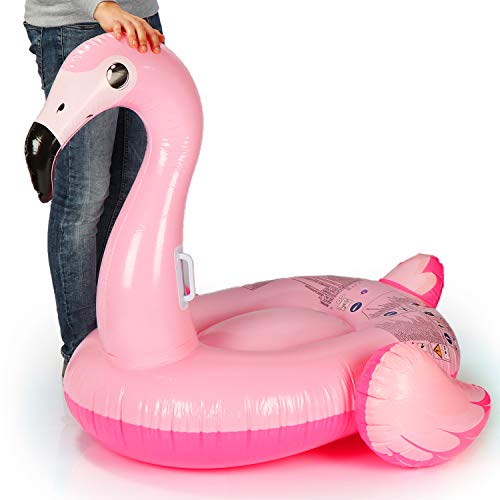 com-four® Animal Inflable de natación con diseño de Flamingo - Animal de baño para la Playa y la Piscina - colchón de Aire Flamenco - Isla de baño (Flamenco Rosa)