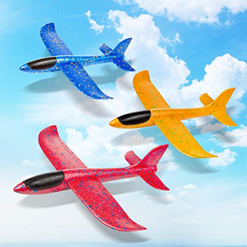 Comius Sharp Planos de Espuma, 3 Pcs Avión Planeador, Modelo de Avion Deportes al Aire Libre Volar Juguete, Que lanzan los planeadores de Whirly Glider para los Cabritos, favores de la Fiesta