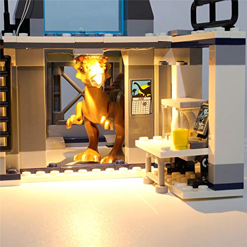 Conjunto de Luces para Fuga de Stygimoloch Modelo de Construcción de Bloques, USB Juego de Luces Compatible con Lego 75927 (Modelo Lego no incluido)