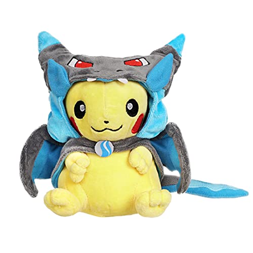 CosplayStudio Pokémon Pikachu - Peluche con capa Mega Glurak X | Peluche de Pikazard | 20 cm