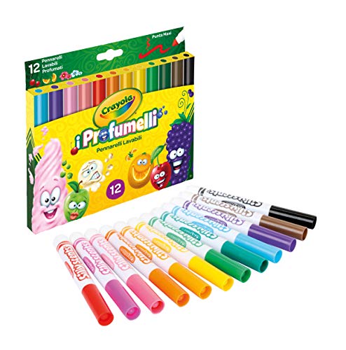 Crayola-12 rotuladores Silly Scents Broadline, 12 Unidad (Paquete de 1) (58-8337)