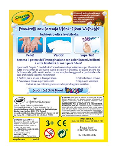 Crayola 58-8336 - I Lavabilissimi 8 Rotuladores, Punta Maxi, Colores Multiculturales , Modelos/colores Surtidos, 1 Unidad