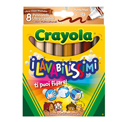 Crayola 58-8336 - I Lavabilissimi 8 Rotuladores, Punta Maxi, Colores Multiculturales , Modelos/colores Surtidos, 1 Unidad