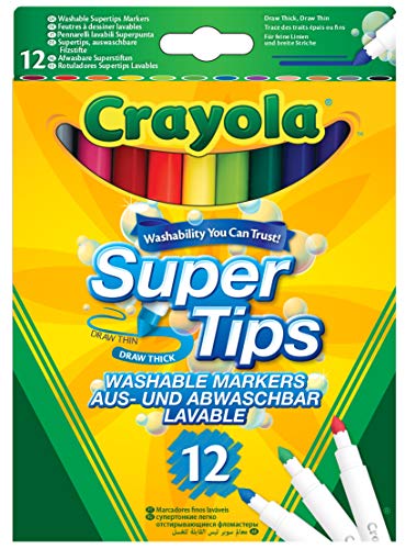 Crayola- Disney Rotuladores lavables, Color surtido, 12 unidad (paquete de 1) (Nomaco 7509)