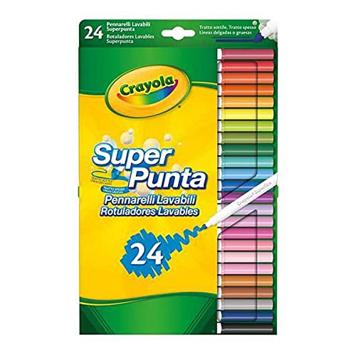 CRAYOLA-Disney Rotuladores Súper Punta Lavables 24 ud, Multicolor, Unidad (Paquete (B01BF6F20K)