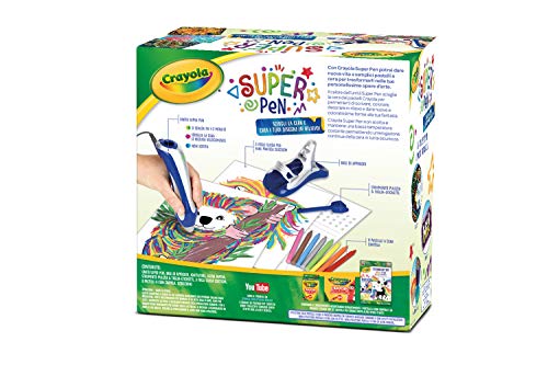 CRAYOLA - Super Pen Koala 25-0391 - Cera para derretir y crear diseños en relieve, color plateado y azul