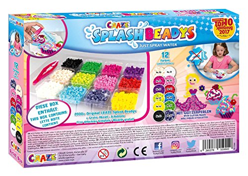 CRAZE- fusibles Fuse Beads Splash BEADYS Recambio de Box Pack Girls Reemplazo de Cuentas artesanales para tapar 59440, Multicolor , color/modelo surtido